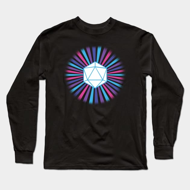 Vaporwave D20 Long Sleeve T-Shirt by camorganart